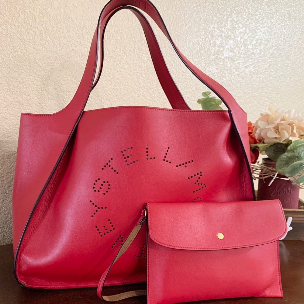 Stella McCartney Red Logo Tote Bag